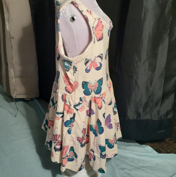 NWOT Tea Cream Short Sleevew/ Butterflies Dress - Picture 3 of 5